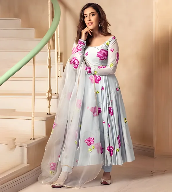 Sky_Blue_Digital_Printed_Flared_Kurti_with_Attached_Dupatta